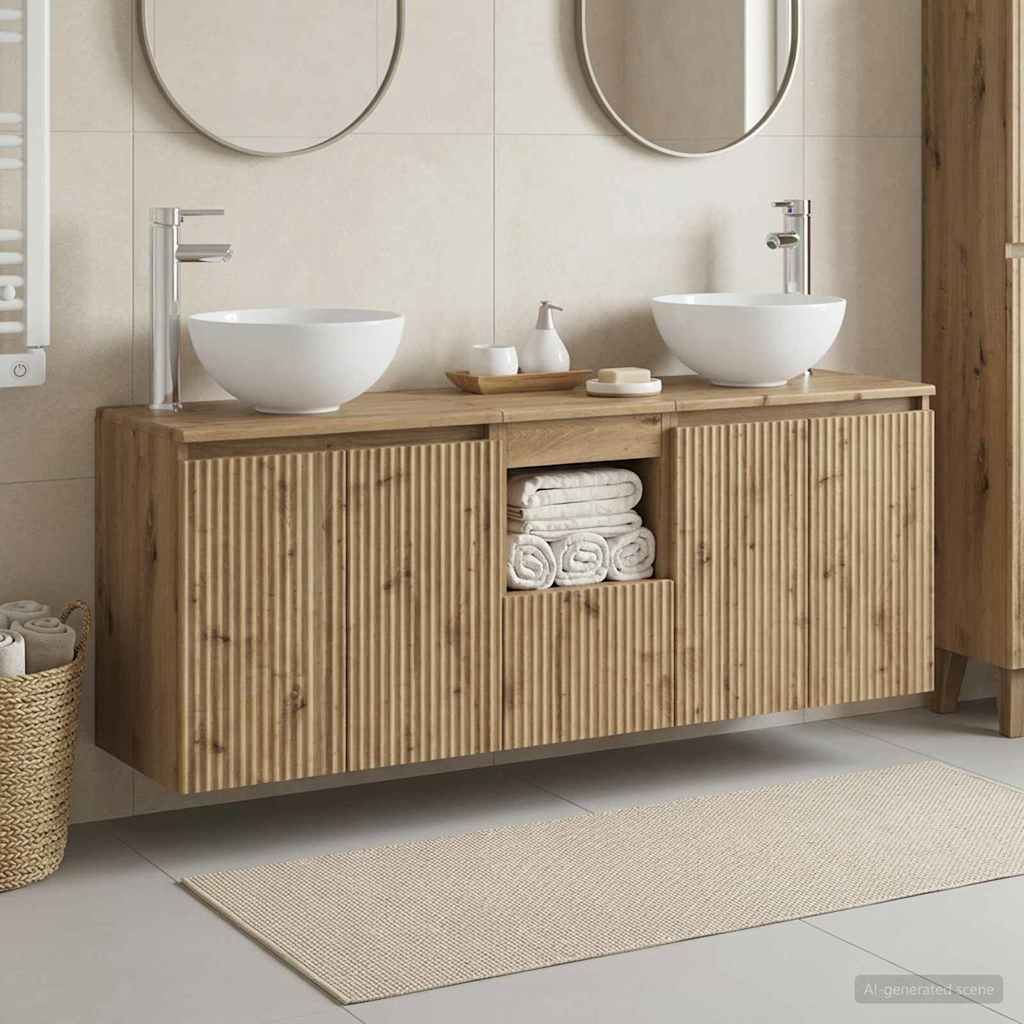 Bathroom Cabinet Set 3 pcs Artisan Oak 49.5 x 41 x 64.5 cm
