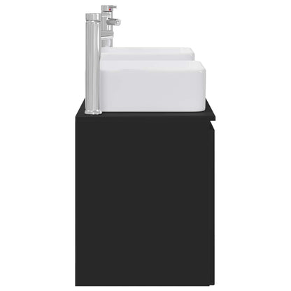 Bathroom Cabinet Set 3 pcs Black 49.5 x 41 x 63 cm