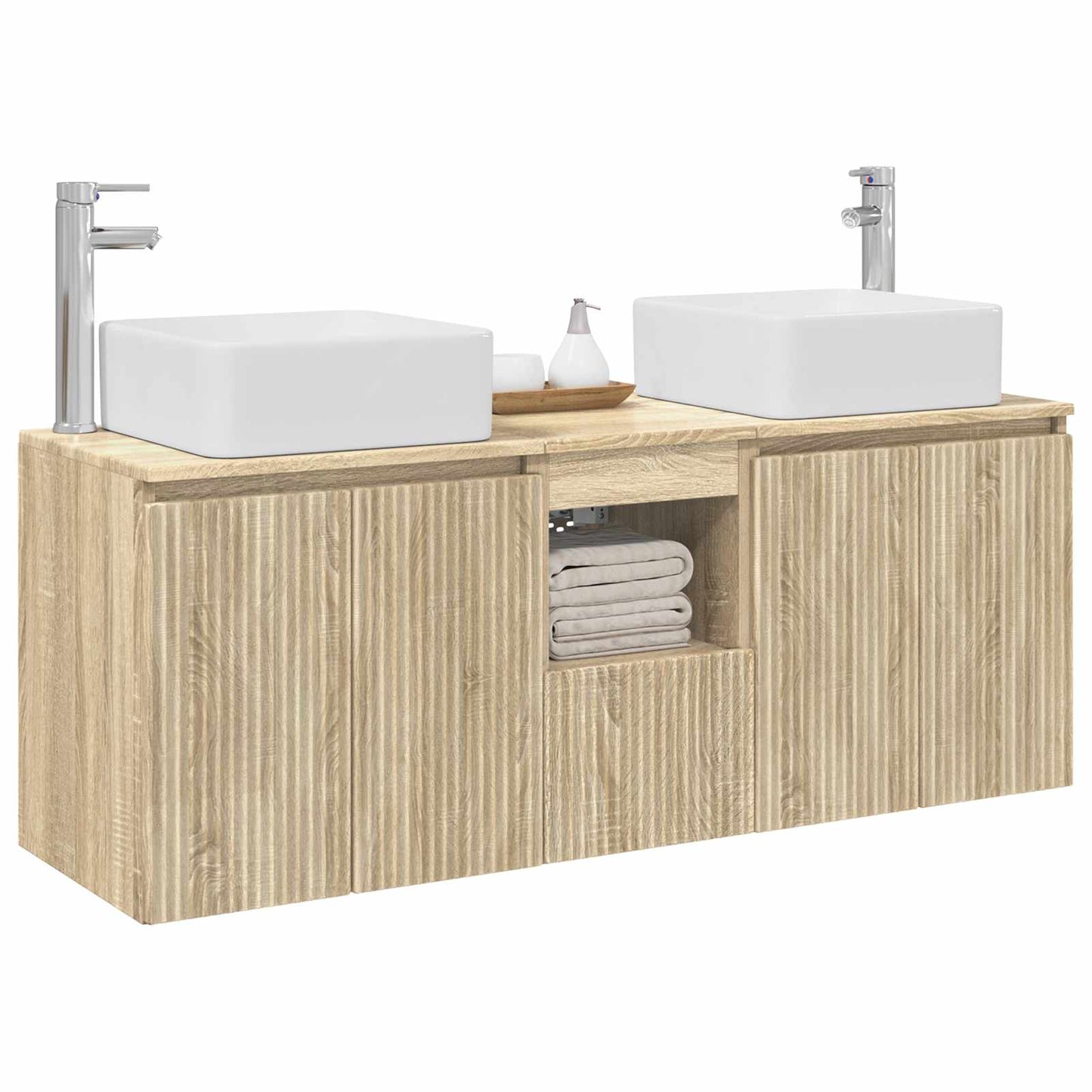 Bathroom Cabinet Set 3 pcs Sonoma Oak 49.5 x 41 x 63 cm