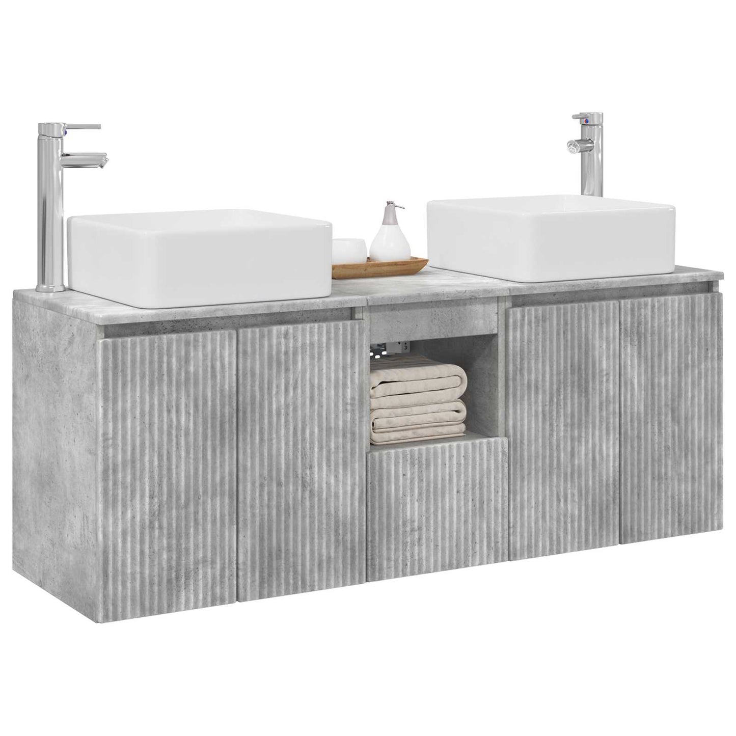 Bathroom Cabinet Set 3 pcs Concrete Grey 49.5 x 41 x 63 cm