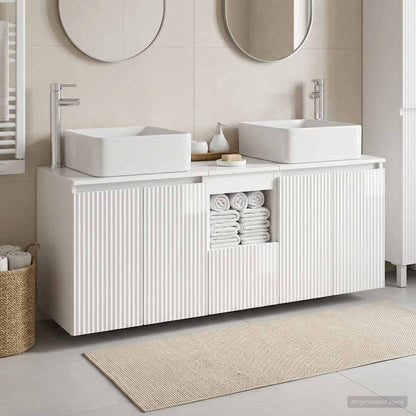 Bathroom Cabinet Set 3 pcs High Gloss White 49.5 x 41 x 63 cm