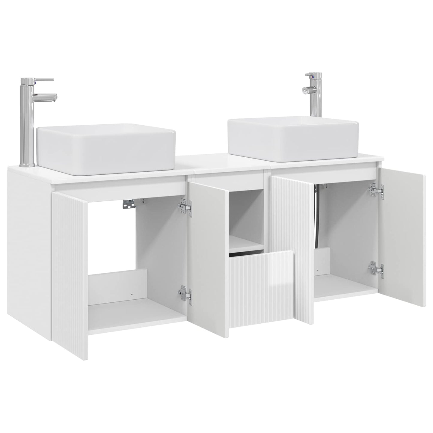 Bathroom Cabinet Set 3 pcs High Gloss White 49.5 x 41 x 63 cm