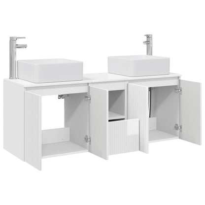 Bathroom Cabinet Set 3 pcs High Gloss White 49.5 x 41 x 63 cm