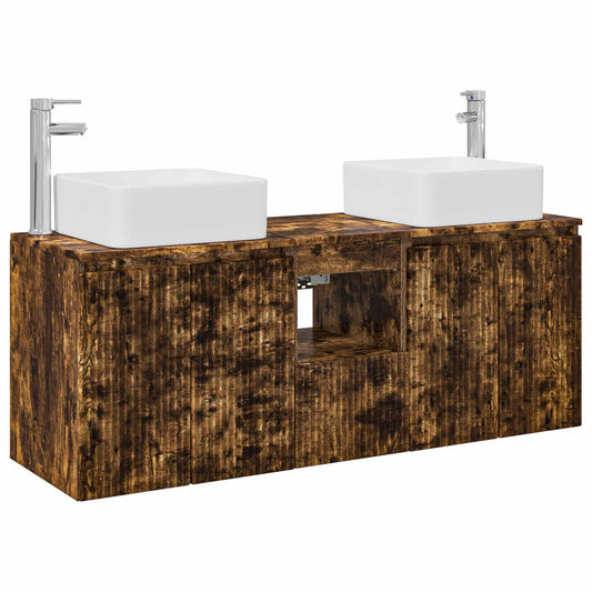 Bathroom Cabinet Set 3 pcs Smoked Oak 49.5 x 41 x 63 cm