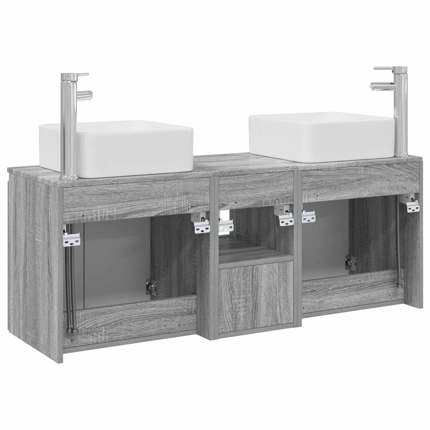 Bathroom Cabinet Set 3 pcs Grey Sonoma 49.5 x 41 x 63 cm