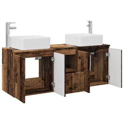 Bathroom Cabinet Set 3 pcs Old Wood 49.5 x 41 x 63 cm