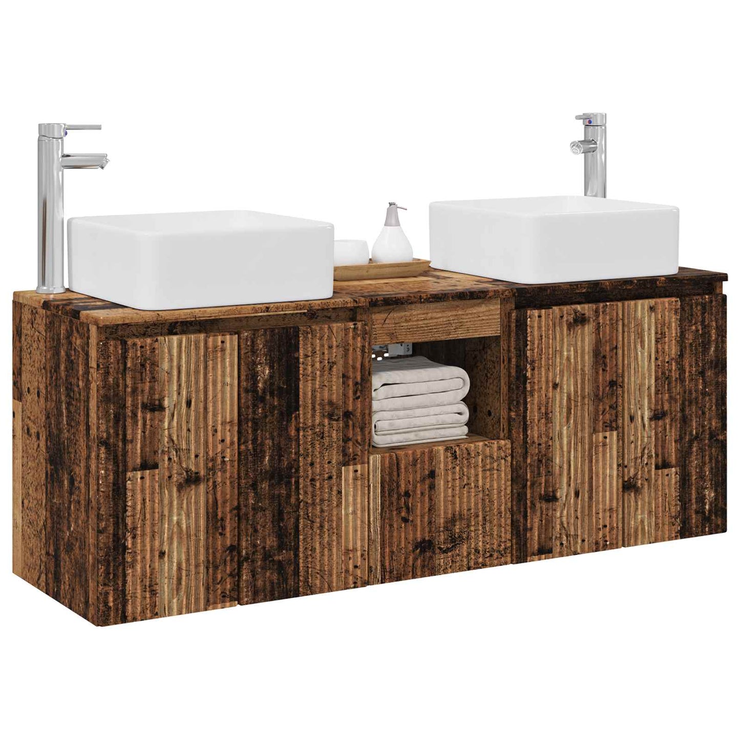 Bathroom Cabinet Set 3 pcs Old Wood 49.5 x 41 x 63 cm