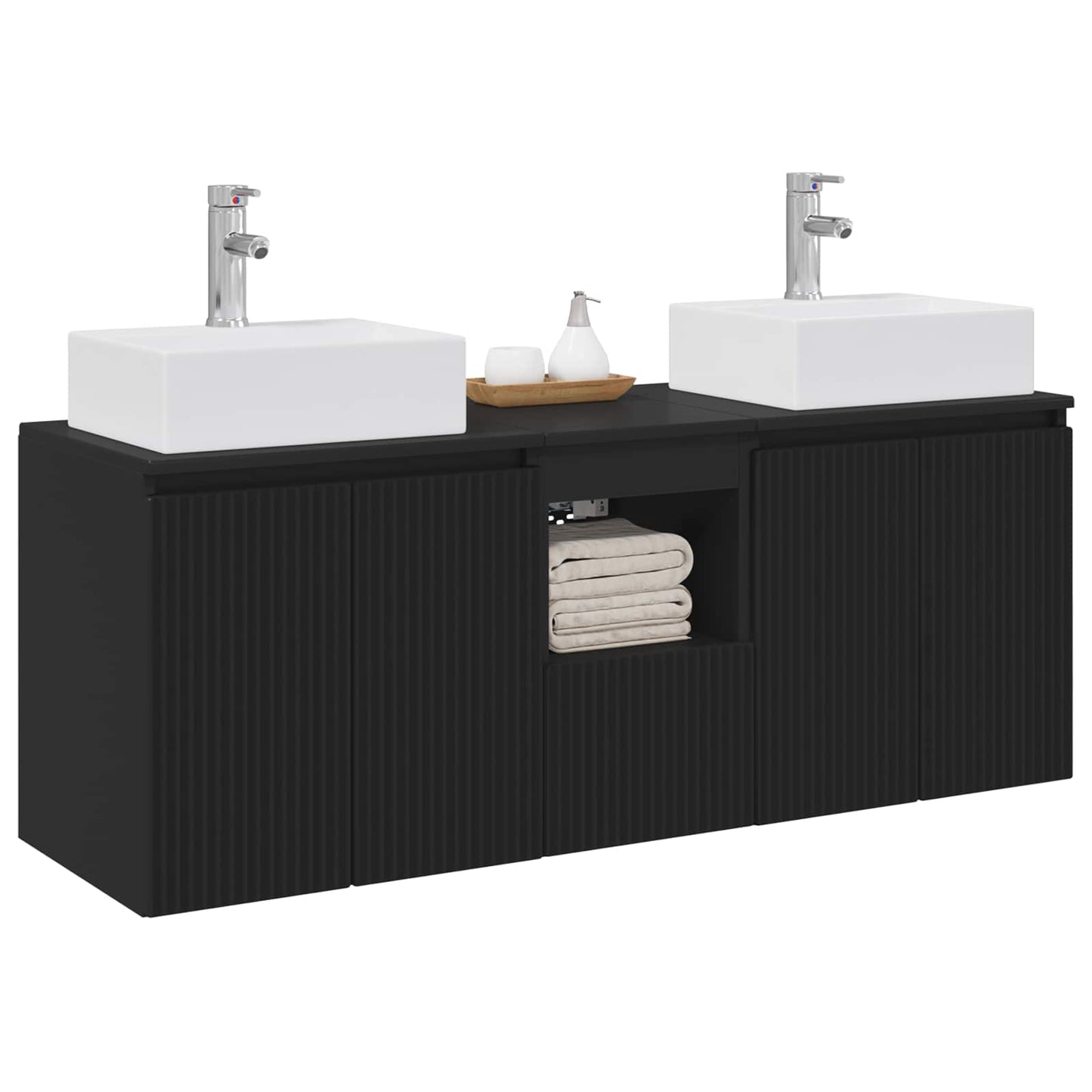 Bathroom Cabinet Set 3 pcs Black 49.5 x 41 x 62.5 cm