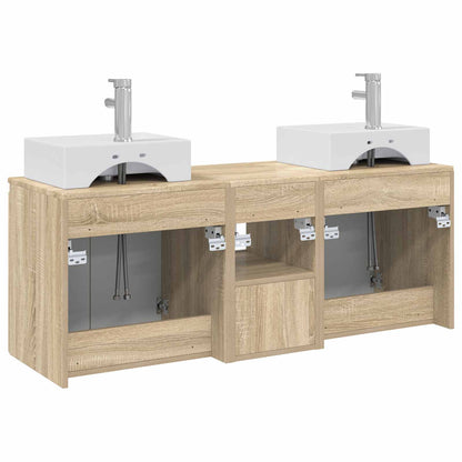 Bathroom Cabinet Set 3 pcs Sonoma Oak 49.5 x 41 x 62.5 cm