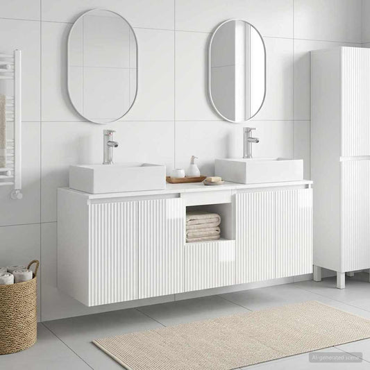 Bathroom Cabinet Set 3 pcs High Gloss White 49.5 x 41 x 62.5 cm