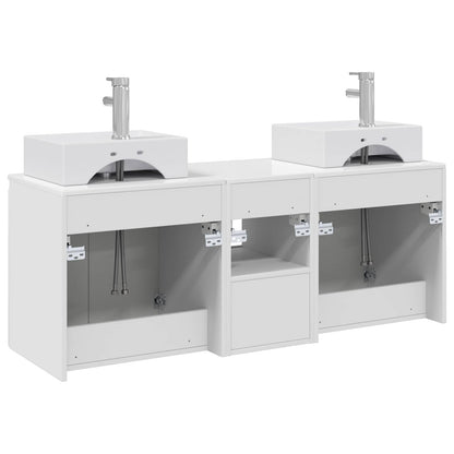 Bathroom Cabinet Set 3 pcs High Gloss White 49.5 x 41 x 62.5 cm