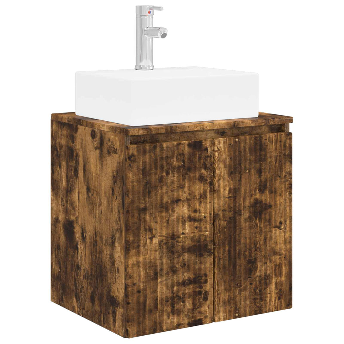 Bathroom Cabinet Set 3 pcs Smoked Oak 129 x 41 x 79.5 cm
