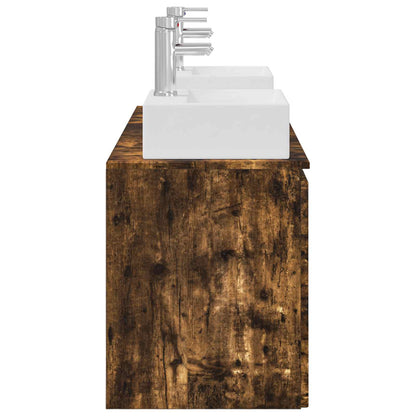 Bathroom Cabinet Set 3 pcs Smoked Oak 49.5 x 41 x 62.5 cm