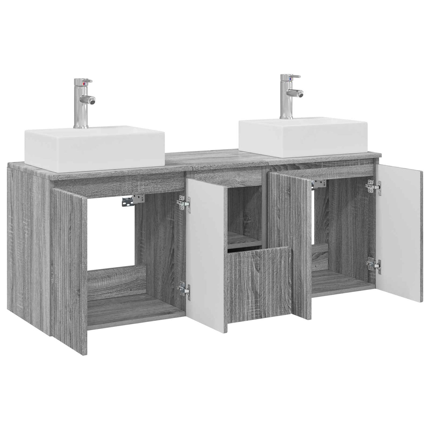 Bathroom Cabinet Set 3 pcs Grey Sonoma 49.5 x 41 x 62.5 cm