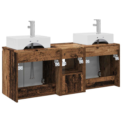 Bathroom Cabinet Set 3 pcs Old Wood 49.5 x 41 x 62.5 cm