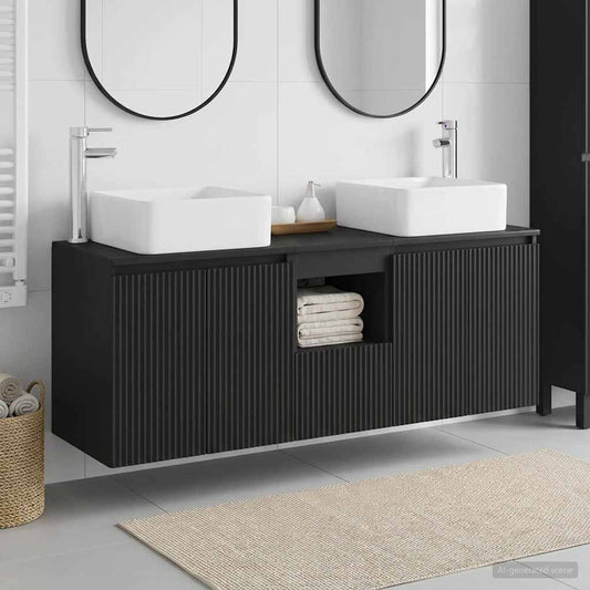 Bathroom Cabinet Set 3 pcs Black 53 x 35 x 63 cm