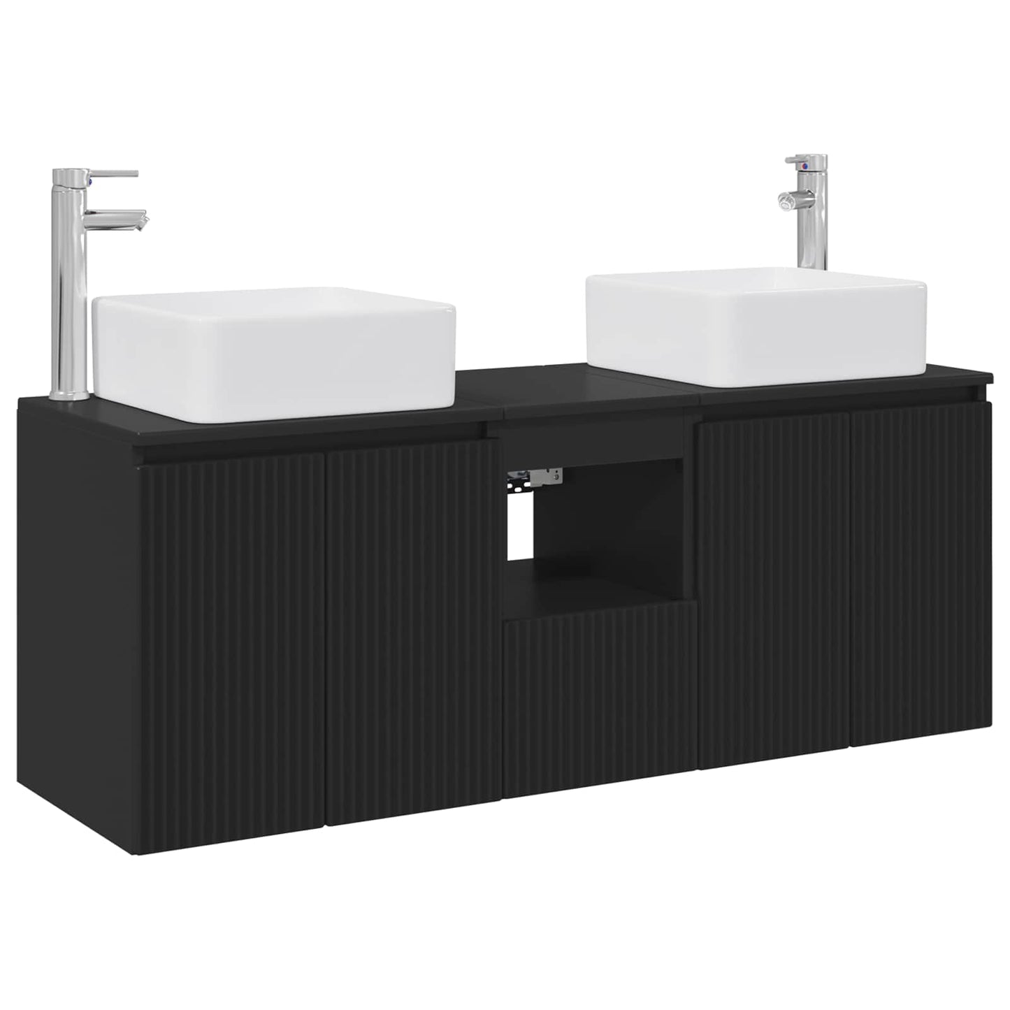Bathroom Cabinet Set 3 pcs Black 53 x 35 x 63 cm
