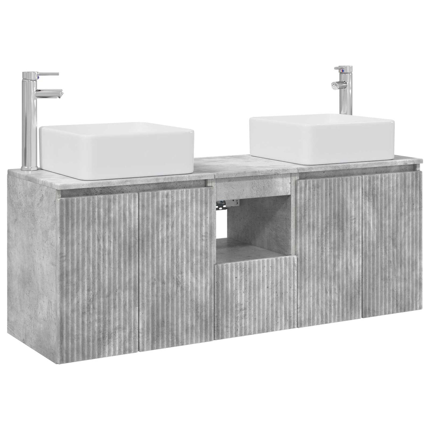 Bathroom Cabinet Set 3 pcs Concrete Grey 53 x 35 x 63 cm