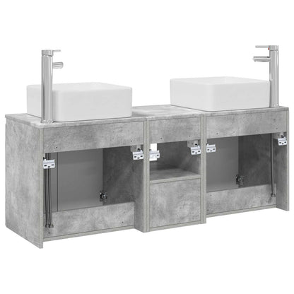 Bathroom Cabinet Set 3 pcs Concrete Grey 53 x 35 x 63 cm