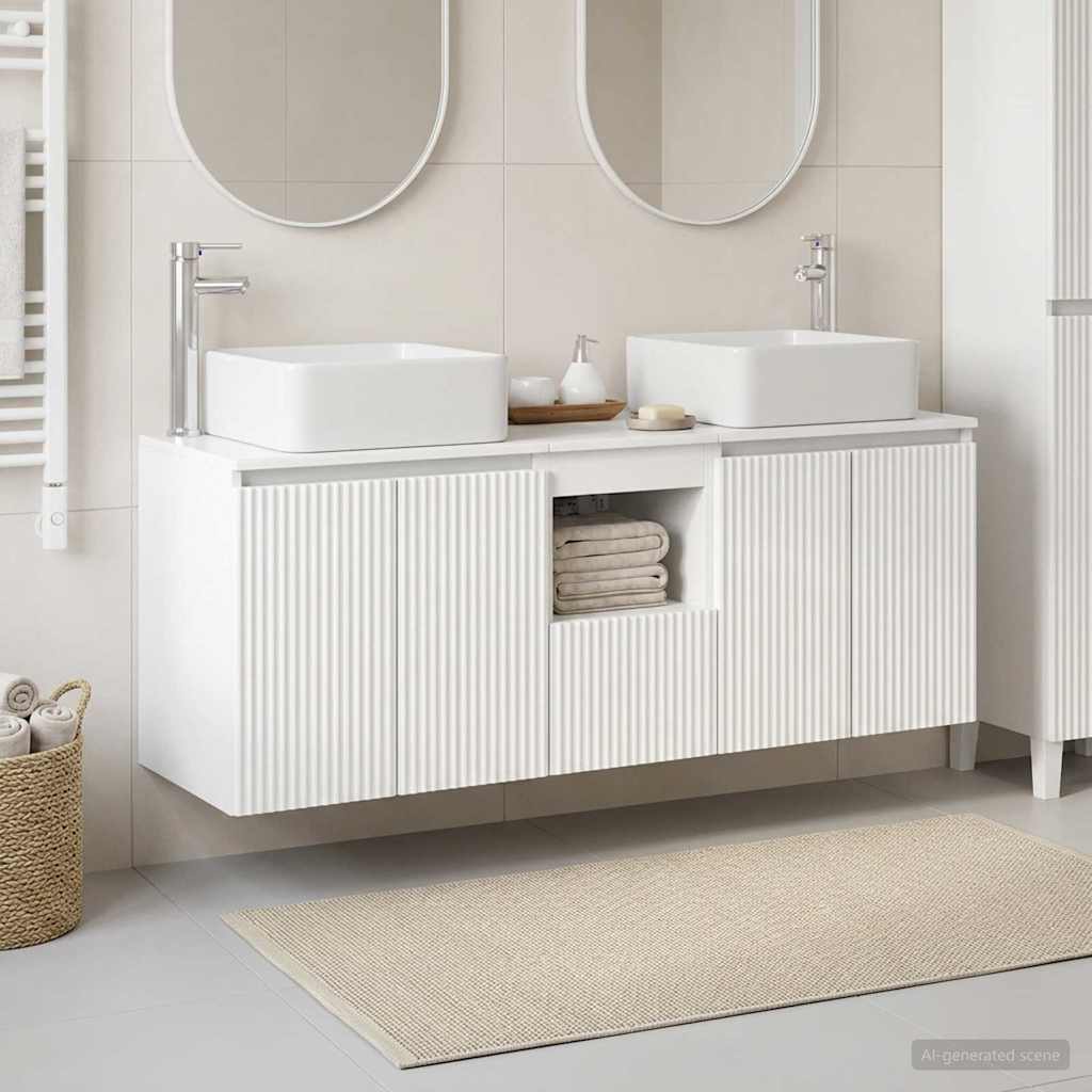 Bathroom Cabinet Set 3 pcs High Gloss White 53 x 35 x 63 cm