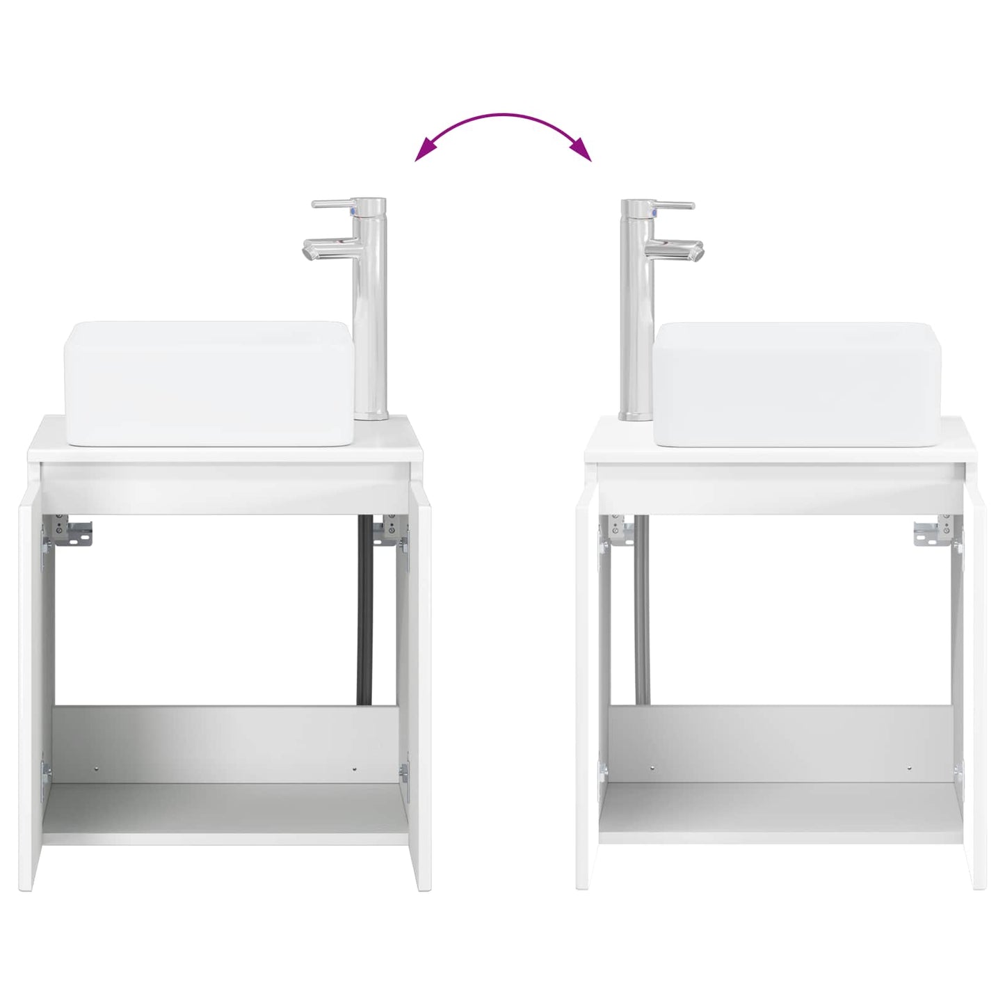 Bathroom Cabinet Set 3 pcs High Gloss White 53 x 35 x 63 cm