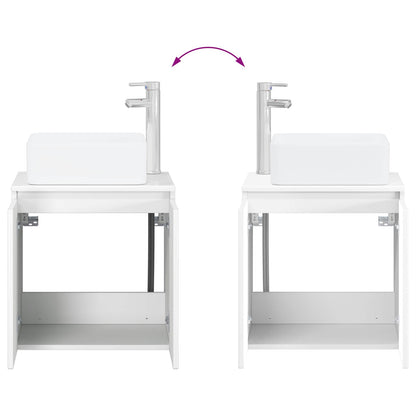 Bathroom Cabinet Set 3 pcs High Gloss White 53 x 35 x 63 cm