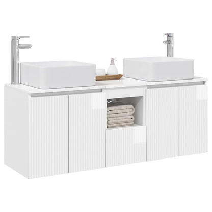 Bathroom Cabinet Set 3 pcs High Gloss White 53 x 35 x 63 cm