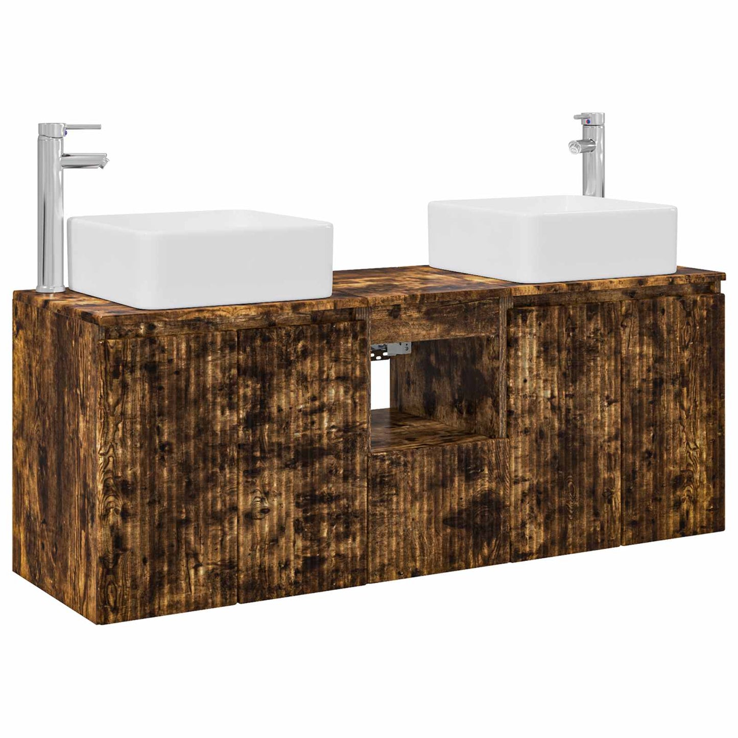 Bathroom Cabinet Set 3 pcs Smoked Oak 53 x 35 x 63 cm