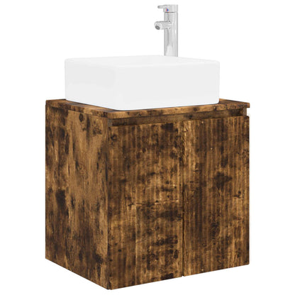 Bathroom Cabinet Set 3 pcs Smoked Oak 53 x 35 x 63 cm