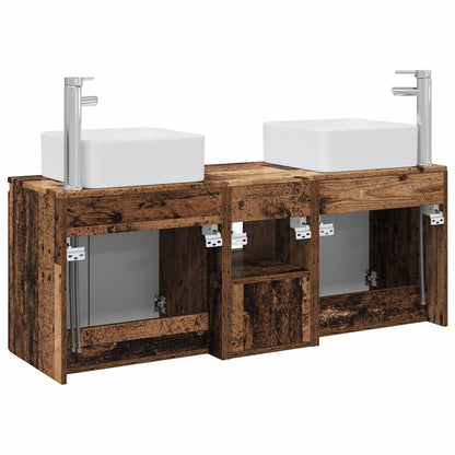 Bathroom Cabinet Set 3 pcs Old Wood 53 x 35 x 63 cm