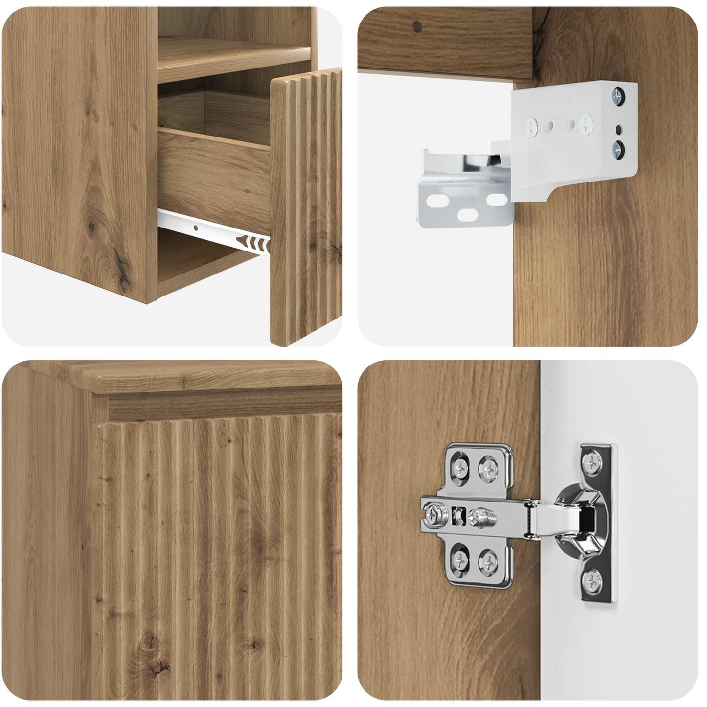 Bathroom Cabinet Set 3 pcs Artisan Oak 53 x 35 x 63 cm