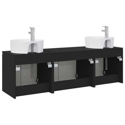 Bathroom Cabinet Set 3 pcs Black 49.5 x 44.5 x 65 cm
