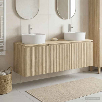 Bathroom Cabinet Set 3 pcs Sonoma Oak 49.5 x 44.5 x 65 cm