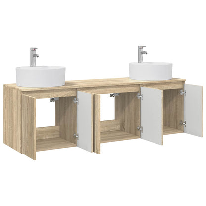 Bathroom Cabinet Set 3 pcs Sonoma Oak 49.5 x 44.5 x 65 cm