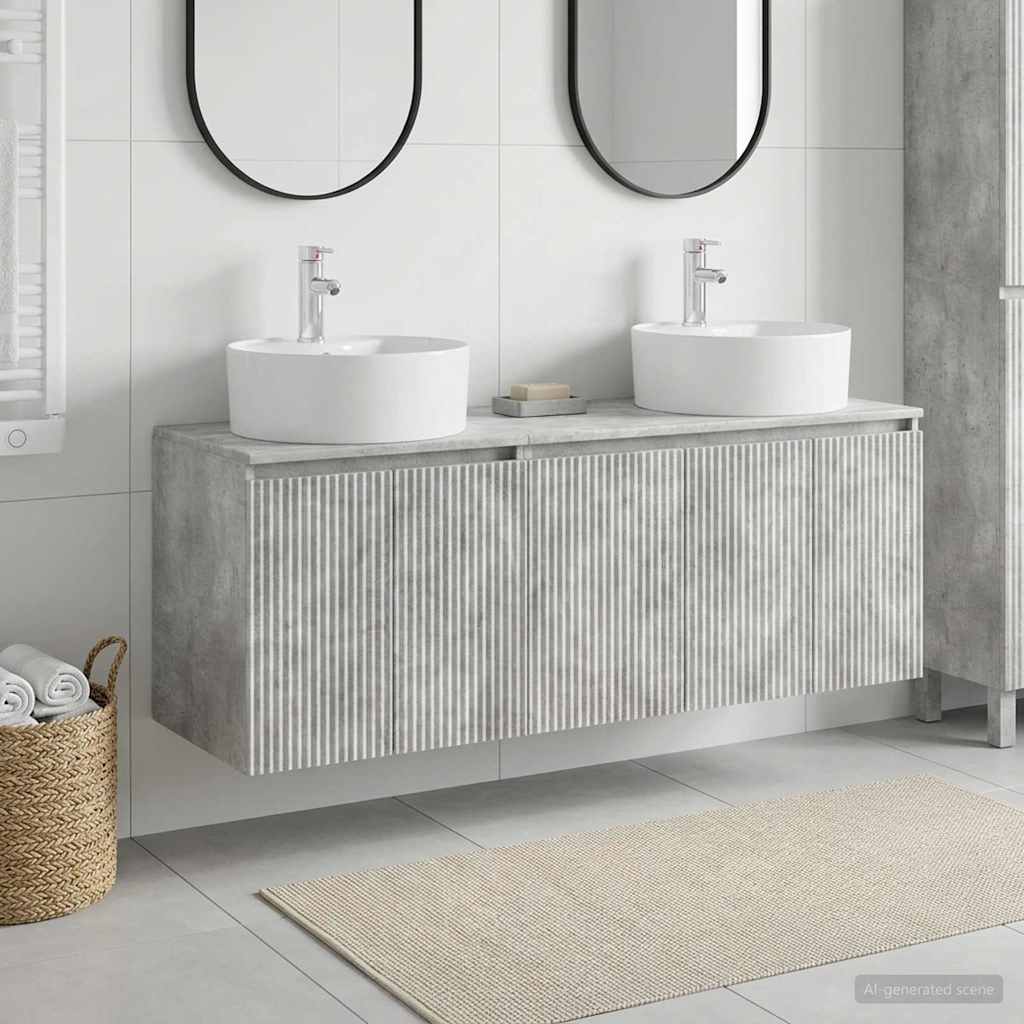 Bathroom Cabinet Set 3 pcs Concrete Grey 49.5 x 44.5 x 65 cm