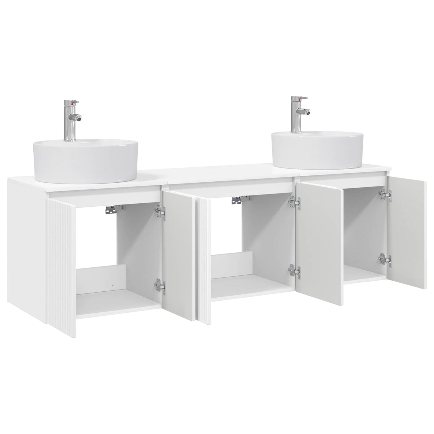Bathroom Cabinet Set 3 pcs High Gloss White 49.5 x 44.5 x 65 cm