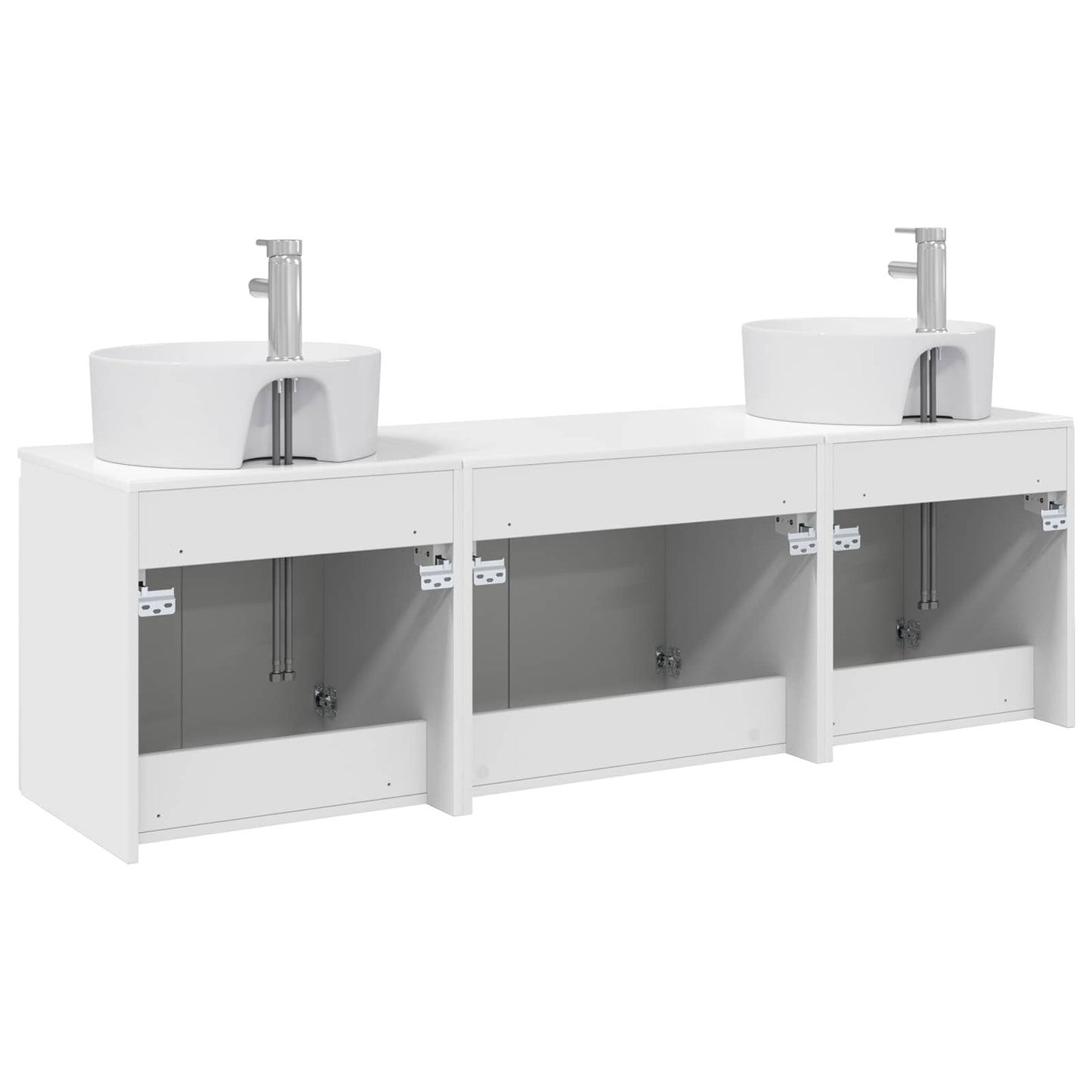 Bathroom Cabinet Set 3 pcs High Gloss White 49.5 x 44.5 x 65 cm