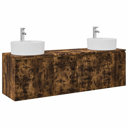 Bathroom Cabinet Set 3 pcs Smoked Oak 49.5 x 44.5 x 65 cm