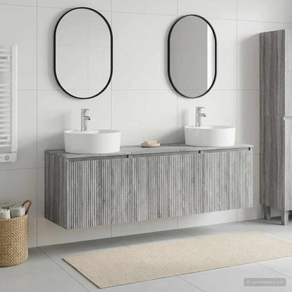 Bathroom Cabinet Set 3 pcs Grey Sonoma 49.5 x 44.5 x 65 cm