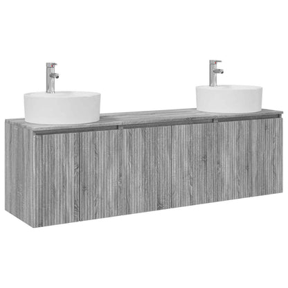 Bathroom Cabinet Set 3 pcs Grey Sonoma 49.5 x 44.5 x 65 cm