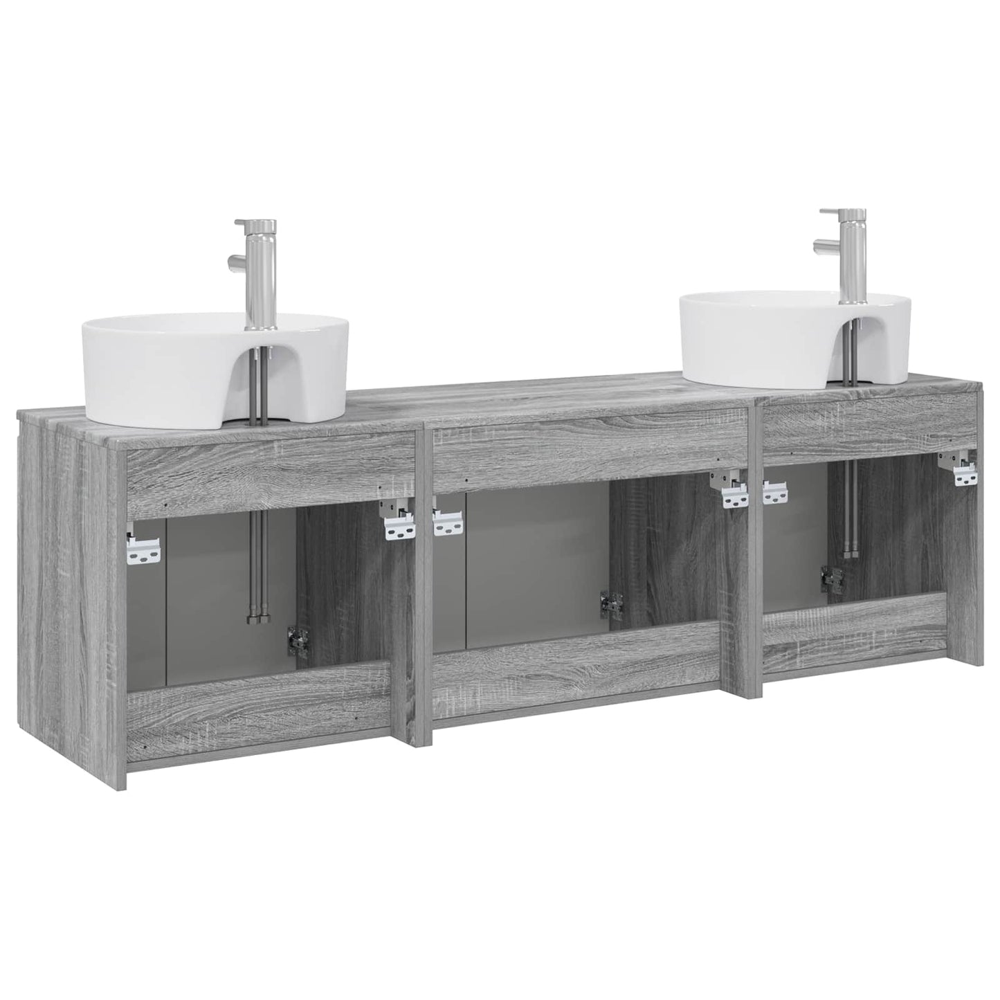 Bathroom Cabinet Set 3 pcs Grey Sonoma 49.5 x 44.5 x 65 cm