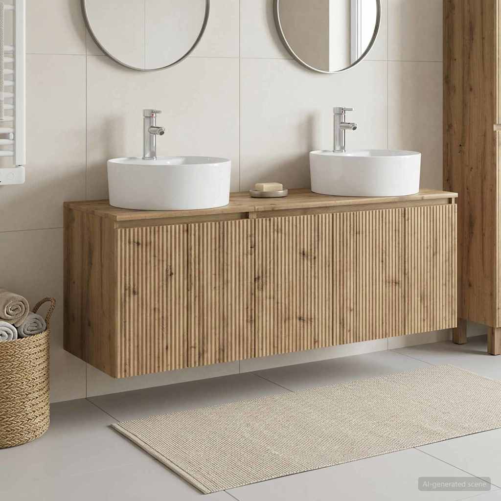 Bathroom Cabinet Set 3 pcs Artisan Oak 49.5 x 44.5 x 65 cm