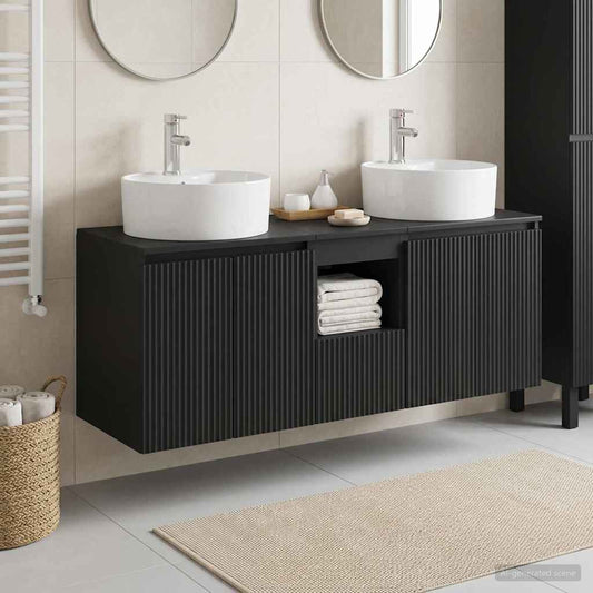 Bathroom Cabinet Set 3 pcs Black 49.5 x 44.5 x 65 cm
