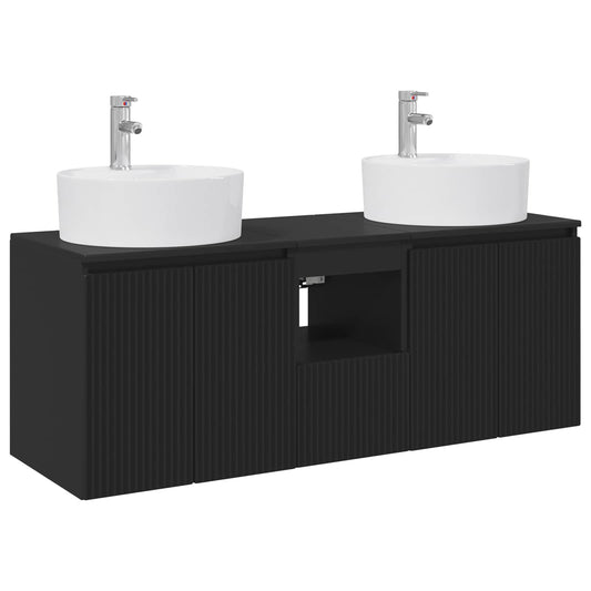 Bathroom Cabinet Set 3 pcs Black 49.5 x 44.5 x 65 cm