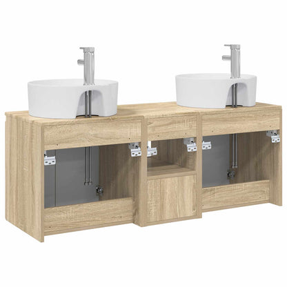 Bathroom Cabinet Set 3 pcs Sonoma Oak 49.5 x 44.5 x 65 cm