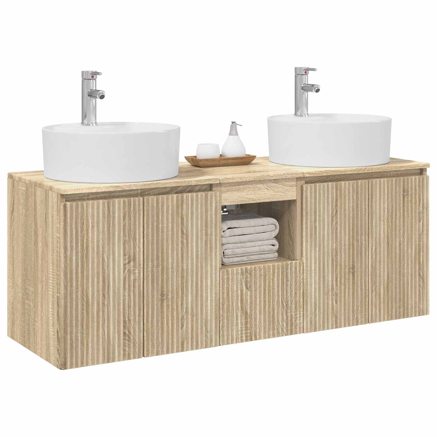 Bathroom Cabinet Set 3 pcs Sonoma Oak 49.5 x 44.5 x 65 cm
