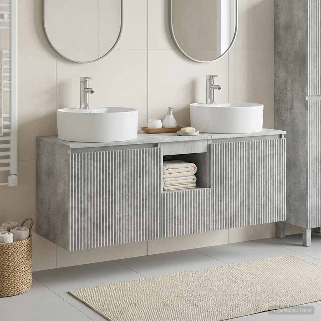 Bathroom Cabinet Set 3 pcs Concrete Grey 49.5 x 44.5 x 65 cm