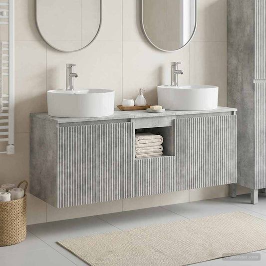 Bathroom Cabinet Set 3 pcs Concrete Grey 49.5 x 44.5 x 65 cm