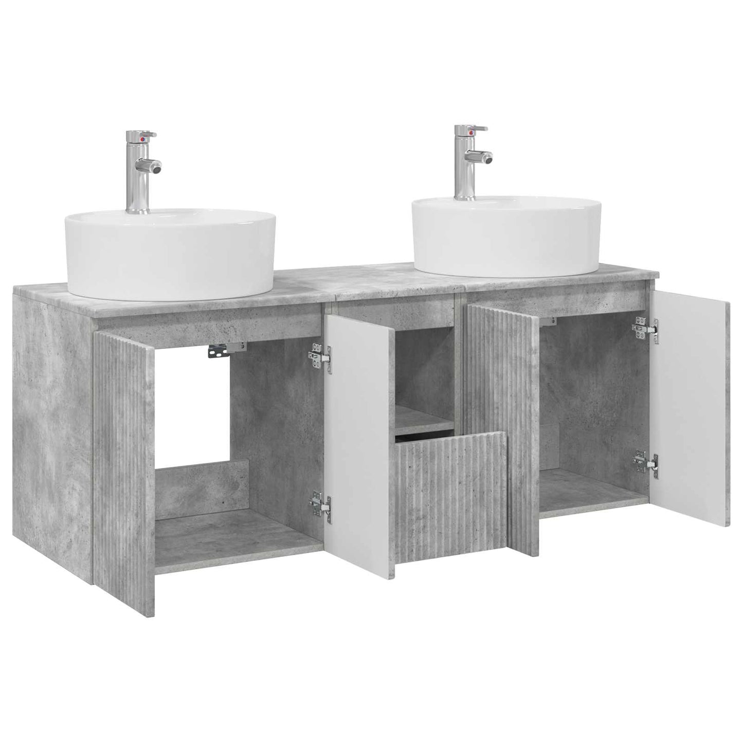 Bathroom Cabinet Set 3 pcs Concrete Grey 49.5 x 44.5 x 65 cm