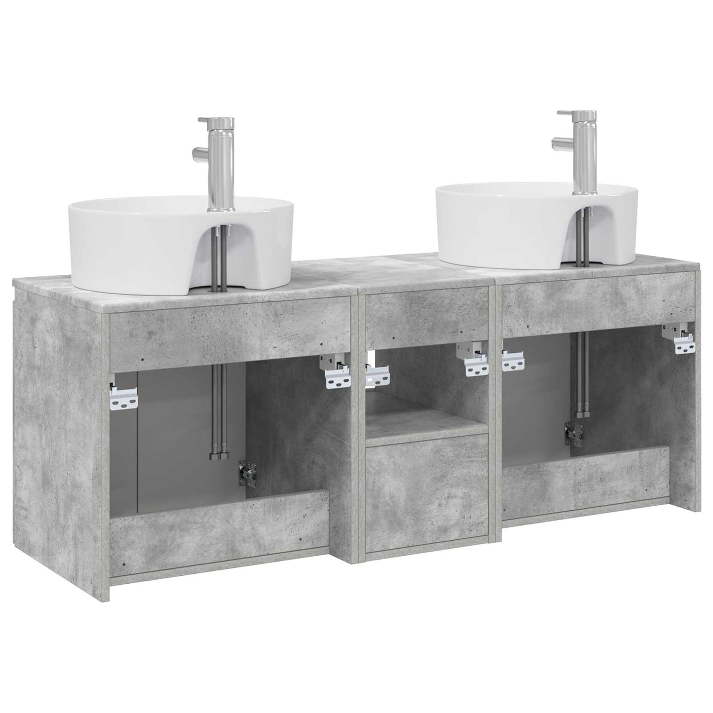 Bathroom Cabinet Set 3 pcs Concrete Grey 49.5 x 44.5 x 65 cm
